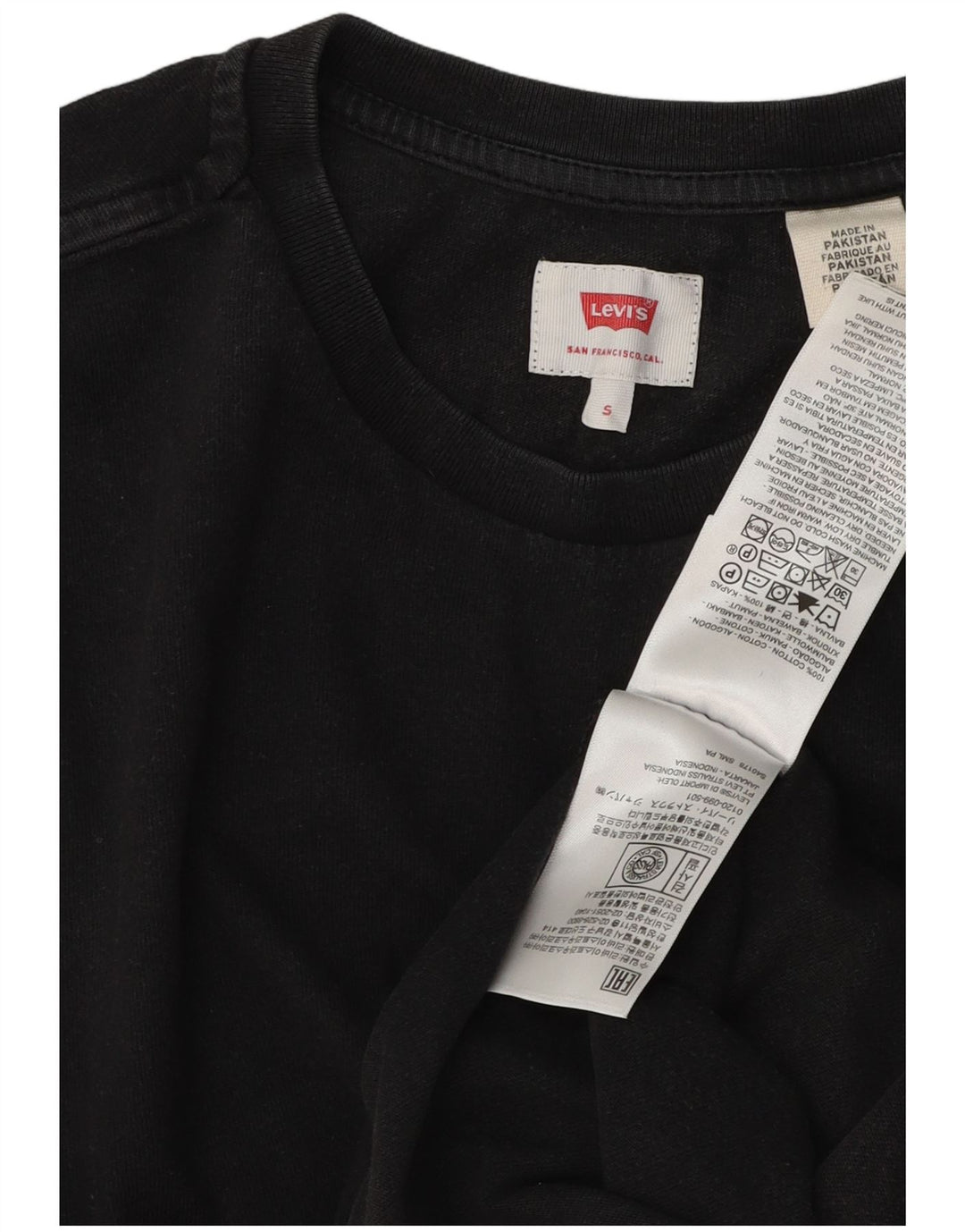 Camiseta masculina Levi's top pequeno algodão preto