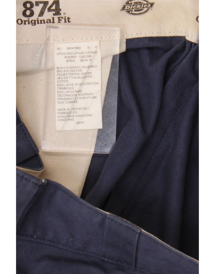 Calças Chino retas masculinas Dickies W38 L30 poliéster azul marinho