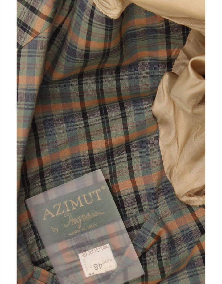 Jaqueta blazer feminina Ingram Azimut com 2 botões IT 48 XL algodão xadrez verde