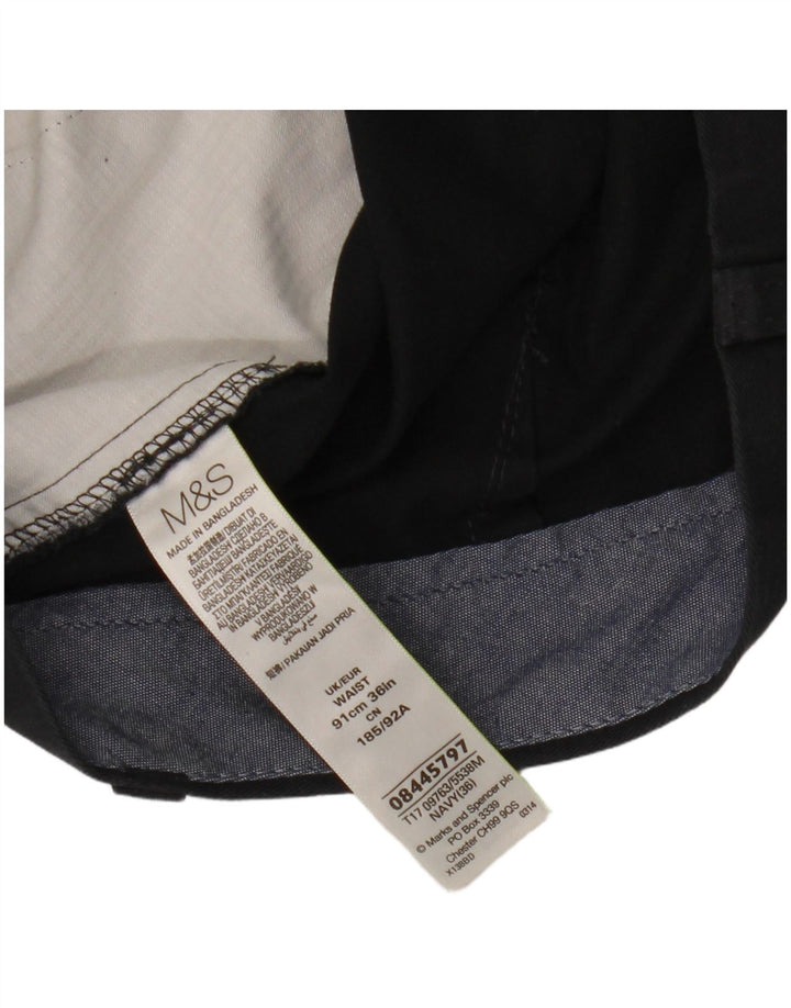 Shorts chino masculino Marks & Spencer W36 grande algodão azul marinho