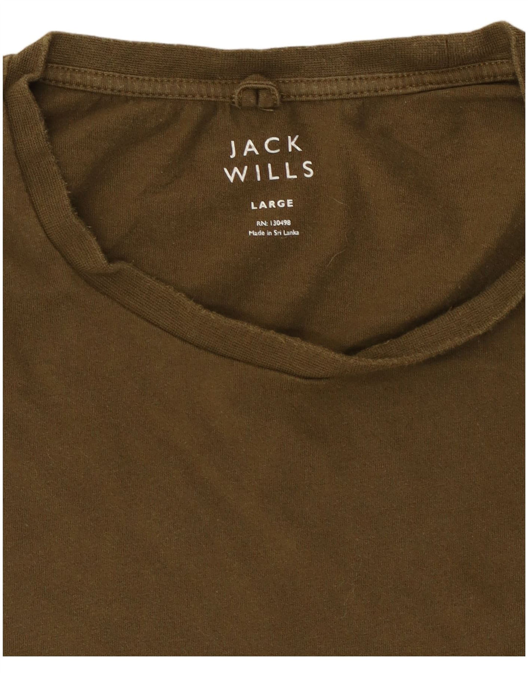 Camiseta masculina Jack Wills Top grande de algodão cáqui