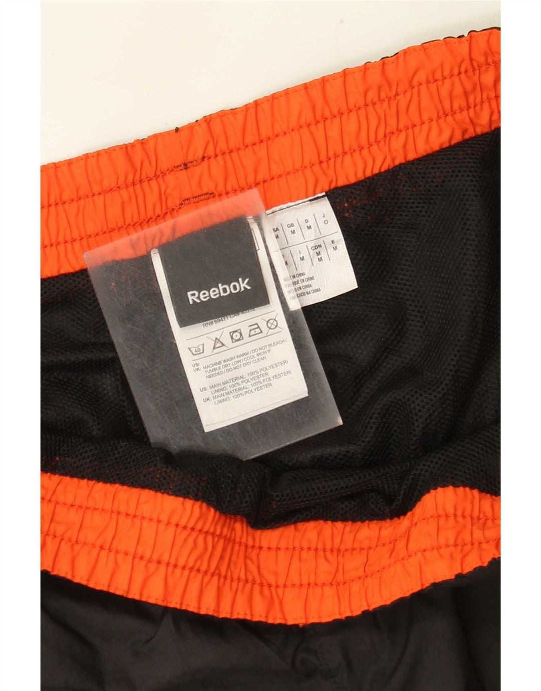 Reebok Mens Calças de treino Joggers Médio Preto Poliéster