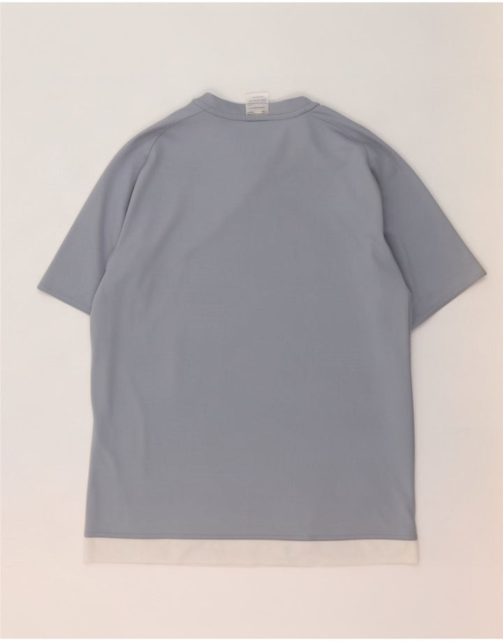 Adidas Mens Climalite Camiseta Top Médio Azul Colourblock Poliéster