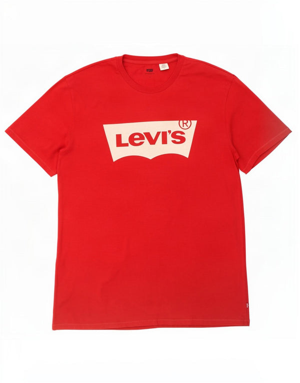 Camiseta gráfica masculina Levi's Top grande de algodão vermelho