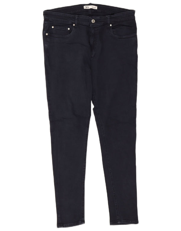 Zara Mens Skinny Jeans EU 46 XL W36 L28 Azul Marinho Algodão