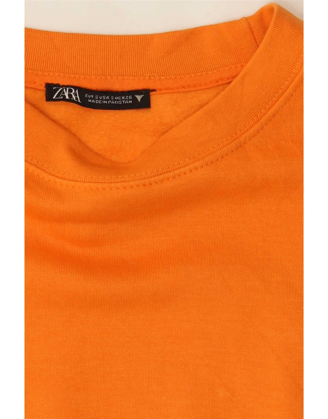 Zara Womens Crop Oversized Sweatshirt Jumper UK 10 Pequeno Poliéster Laranja