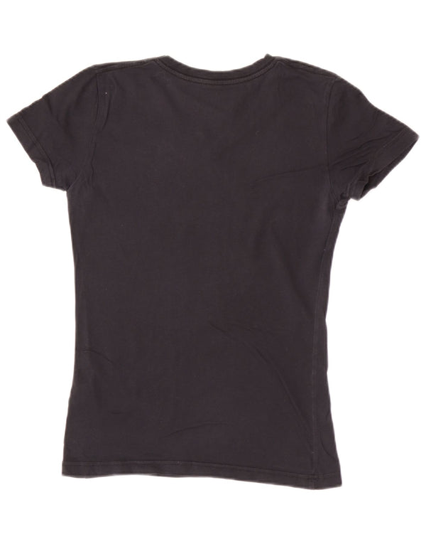 Camiseta Nike Feminina Slim Fit Top UK 10 Pequena Algodão Preto