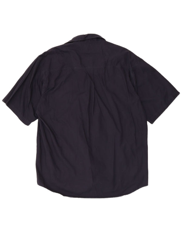 Camisa masculina de manga curta Lerros XL azul marinho algodão