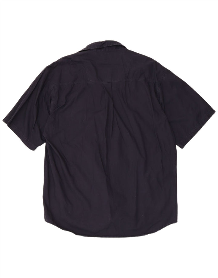 Camisa masculina de manga curta Lerros XL azul marinho algodão