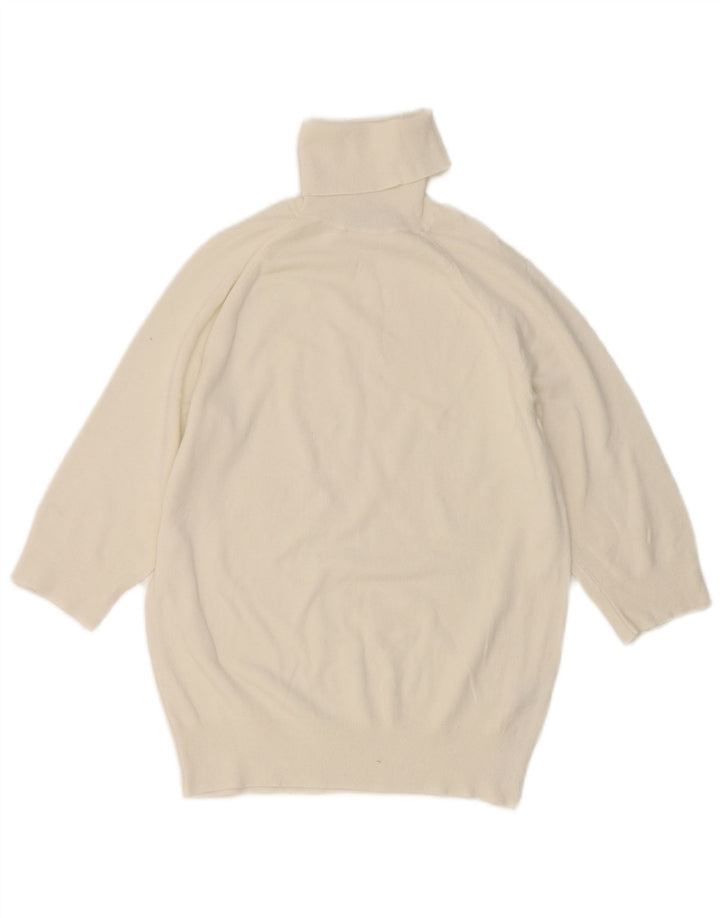 Suéter feminino Zara manga curta com gola redonda Reino Unido 12 médio branco