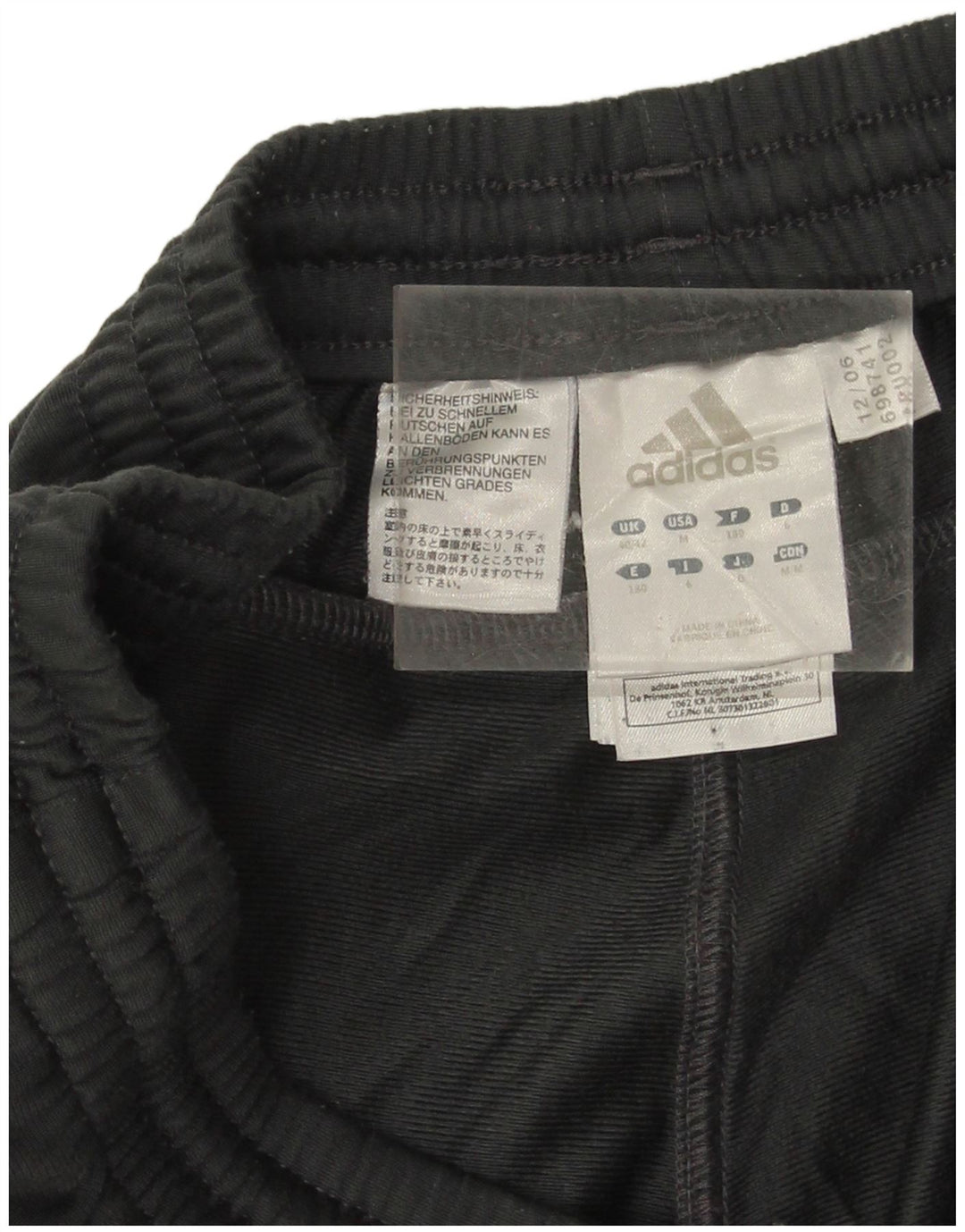 Calça de treino masculina Adidas UK 40/42 cinza médio colorblock poliéster