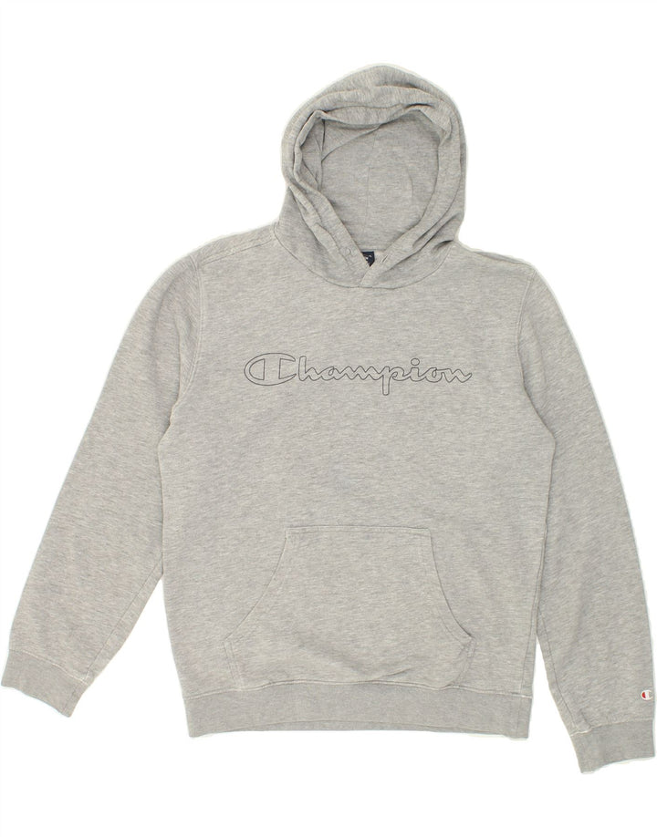 CHAMPION Mens Graphic Hoodie Jumper Medium Grey Cotton Vintage Champion and Second-Hand Champion from Messina Hembry 