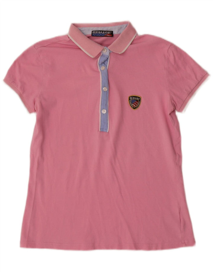 Camisa polo feminina Blauer UK 12 rosa médio