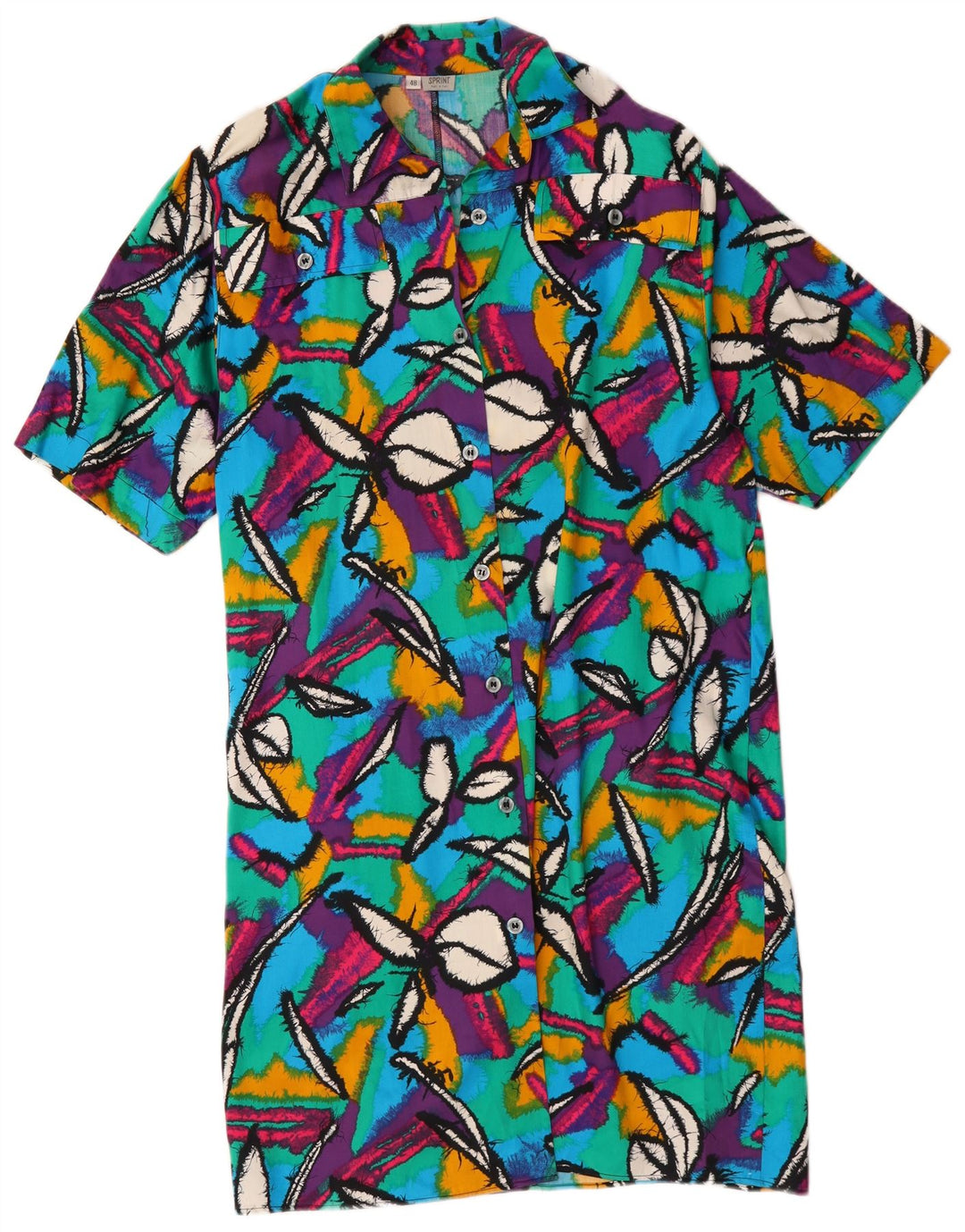 Vestido feminino vintage com estampa abstrata IT 48 XL multicolorido