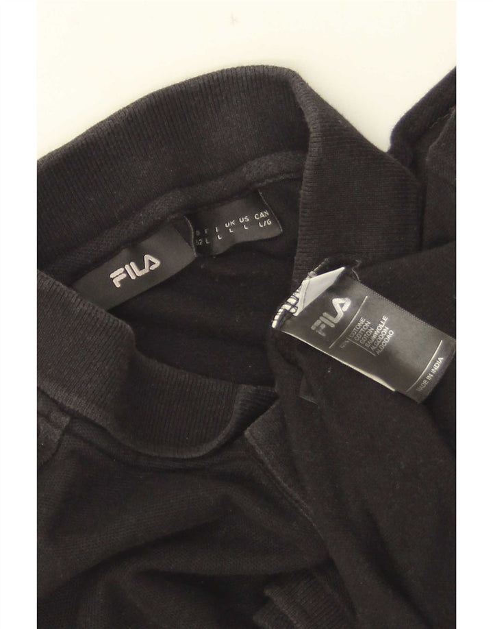 Camisa polo masculina Fila grande algodão preto