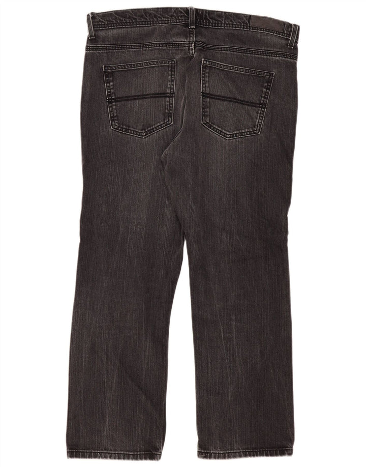 Calça jeans reta regular masculina Marks & Spencer W36 L29 cinza