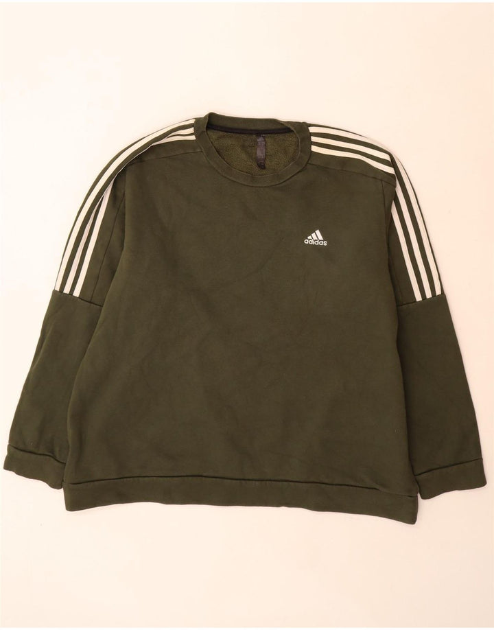 Adidas Mens Moletom Jumper 2XL Algodão Cáqui