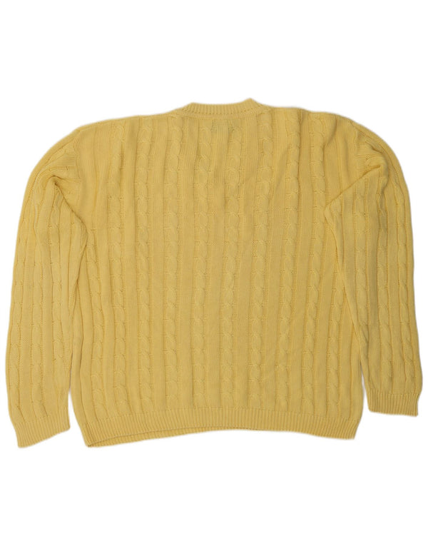 Mazzonetto Mens V-Neck Jumper Sweater Medium Yellow Cotton