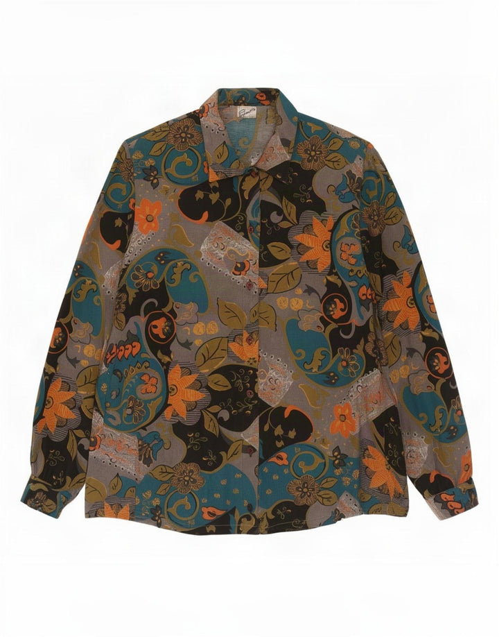 Blusa feminina Primavera Firenze UK 12 média floral multicolorida