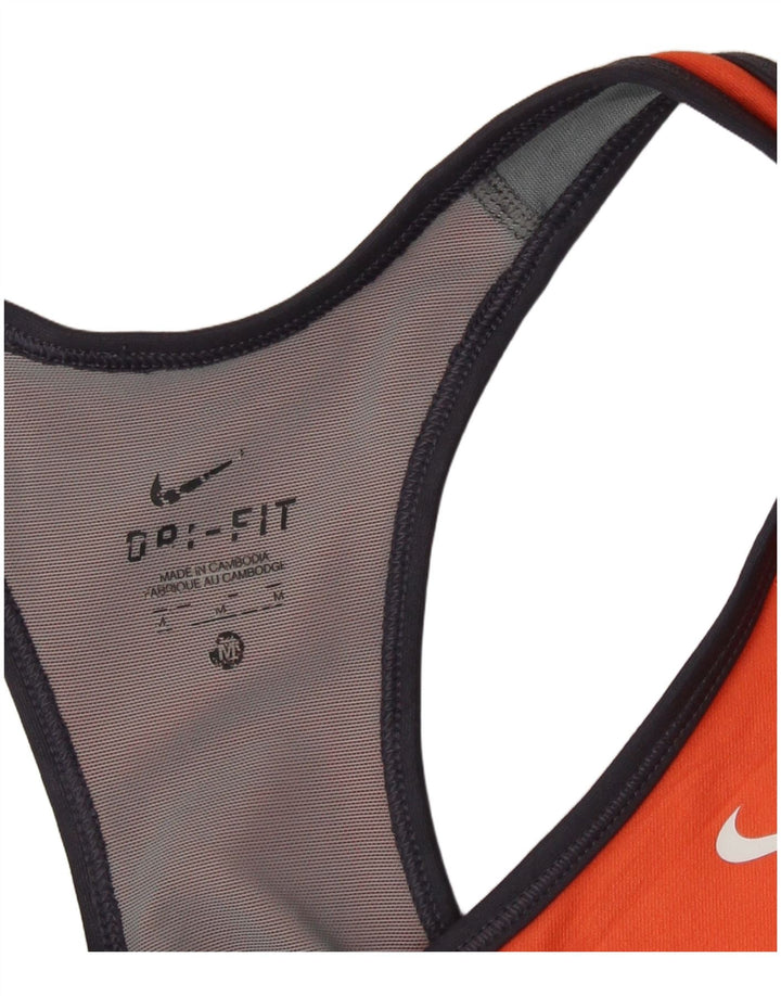 Nike Womens Dri Fit Vest Top UK 12 Médio Laranja Poliéster
