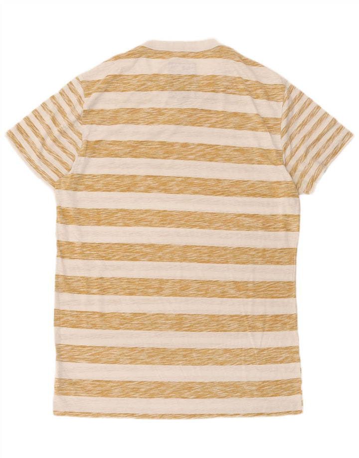 Camiseta masculina G-Star Top grande algodão listrado bege