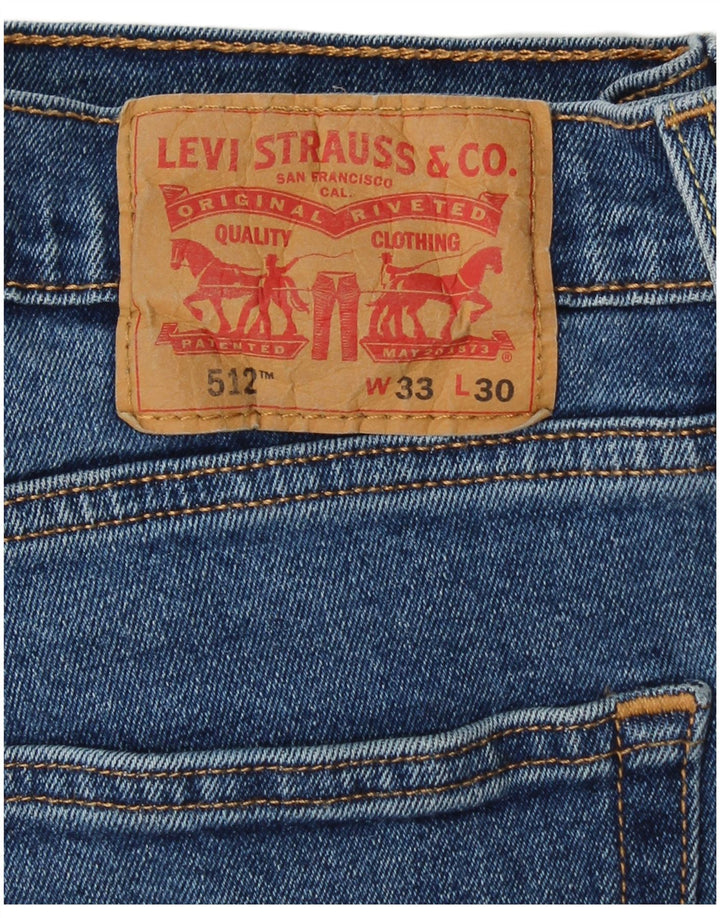 LEVI'S Masculino 512 Slim Tapered Jeans W33 L30 Azul Algodão