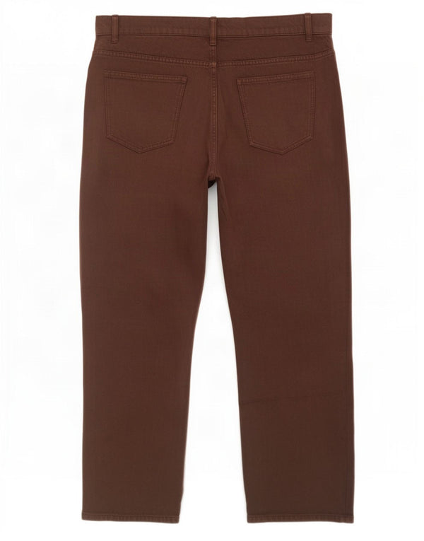 Calça jeans reta feminina Zara EU 46 2XL W36 L29 algodão marrom