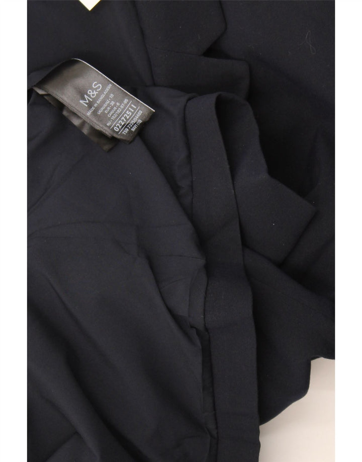 Jaqueta blazer feminina de 1 botão Marks & Spencer Reino Unido 10 pequena azul marinho