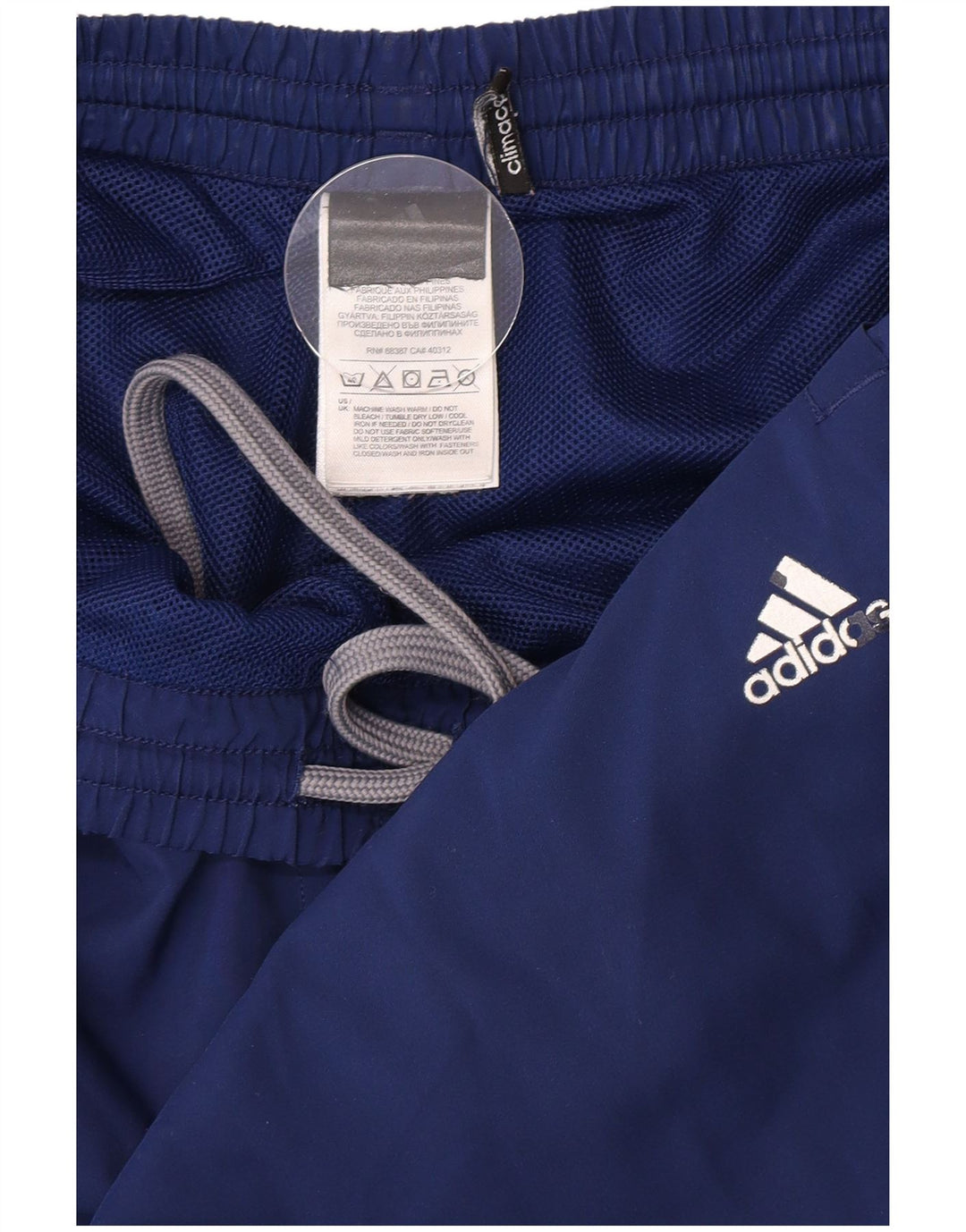 Calça de treino masculina Adidas Climacool grande poliéster azul marinho