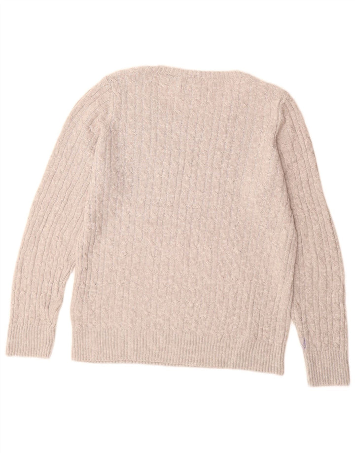 Suéter feminino SUPERDRY com gola canoa Reino Unido 14 grande cinza acrílico