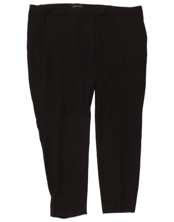 Calça feminina de cintura alta Marks & Spencer Reino Unido 22 3XL W42 L27 preta