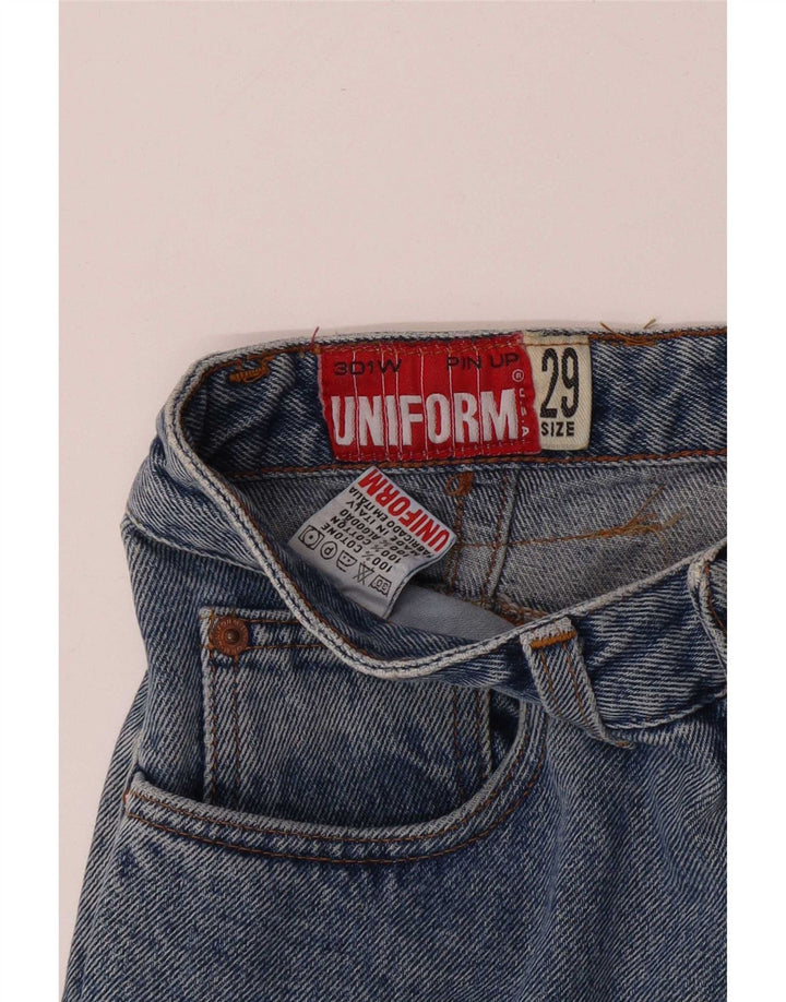 Uniforme feminino jeans cônico W29 L28 azul