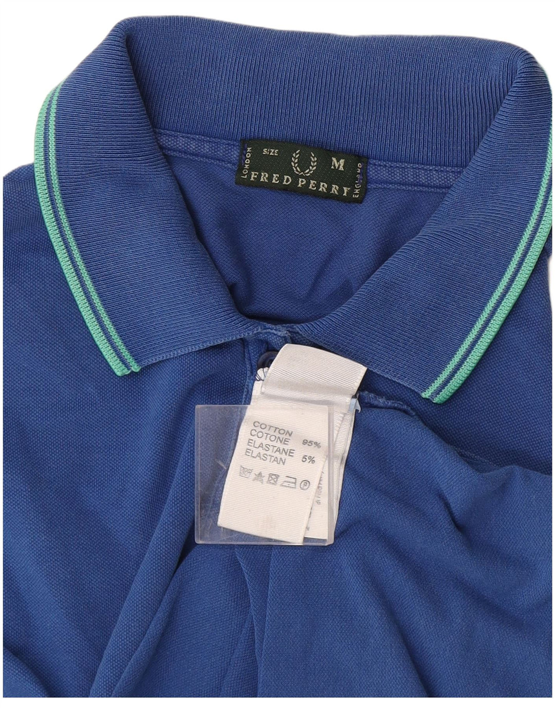 Camisa pólo feminina Fred Perry Reino Unido 12 algodão azul médio