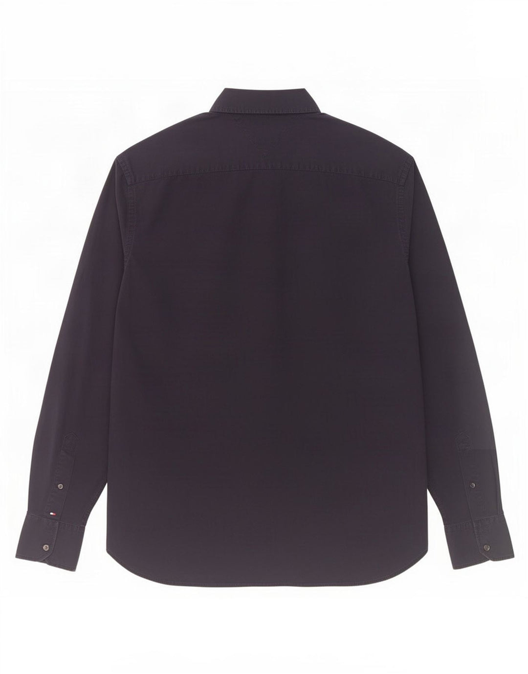 Tommy Hilfiger Camisa masculina justa de algodão azul marinho médio