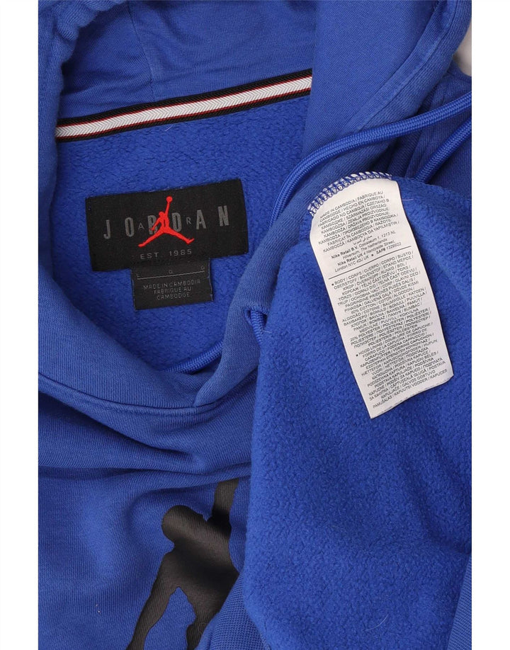 Jordan moletom com capuz gráfico masculino grande algodão azul