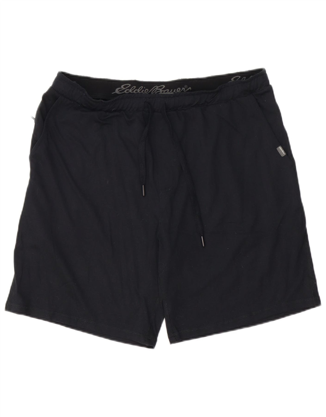 EDDIE BAUER Shorts esportivos masculinos grandes de poliéster preto