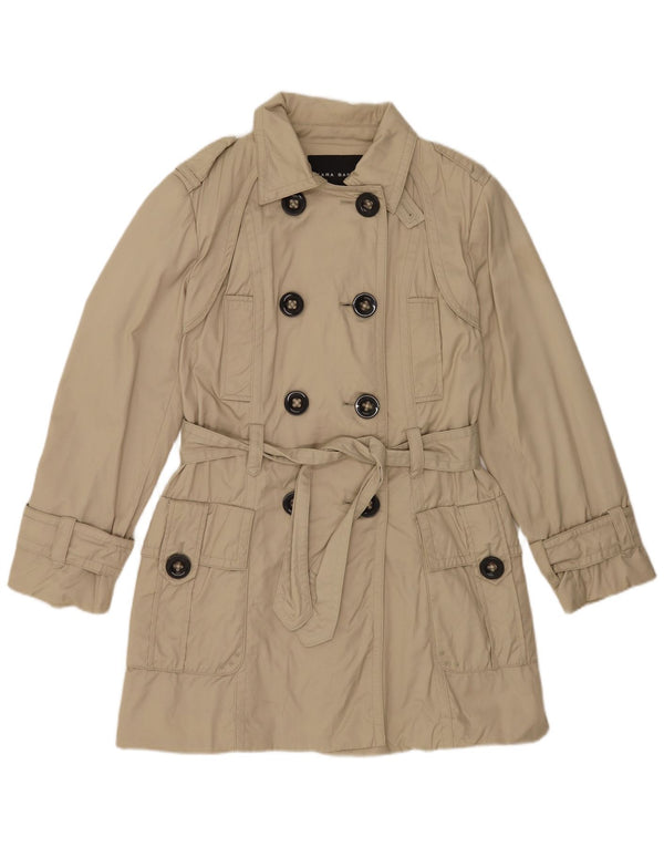 Zara Womens Trench Coat UK 16 Grande Bege Nylon