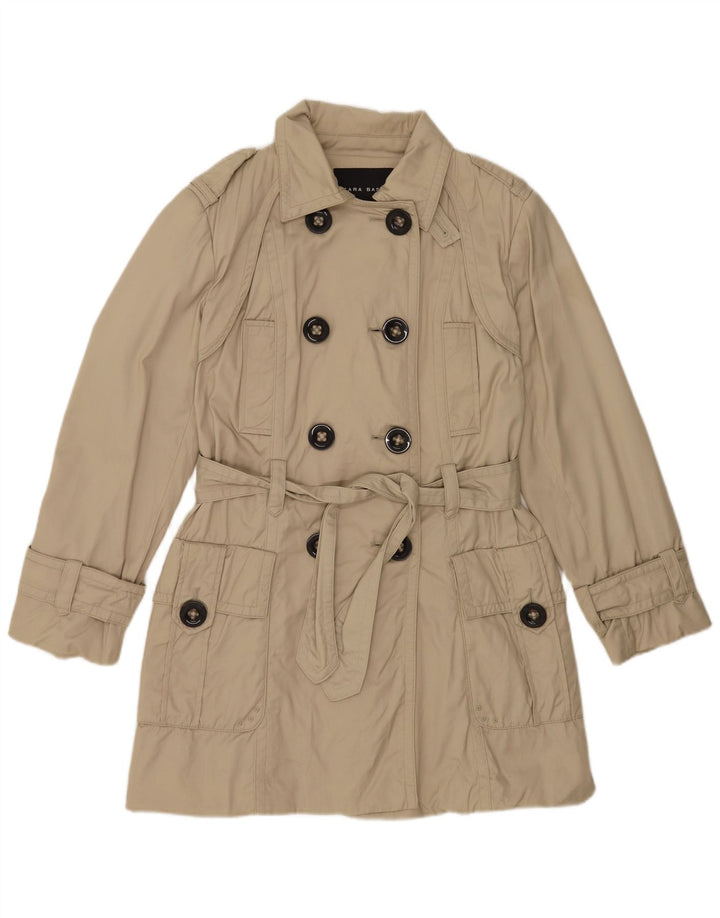 Zara Womens Trench Coat UK 16 Grande Bege Nylon