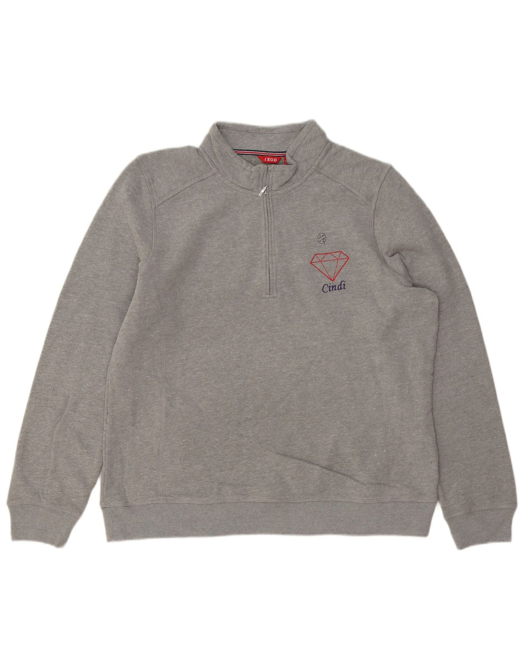 IZOD moletom masculino com zíper e gola 2XL algodão cinza