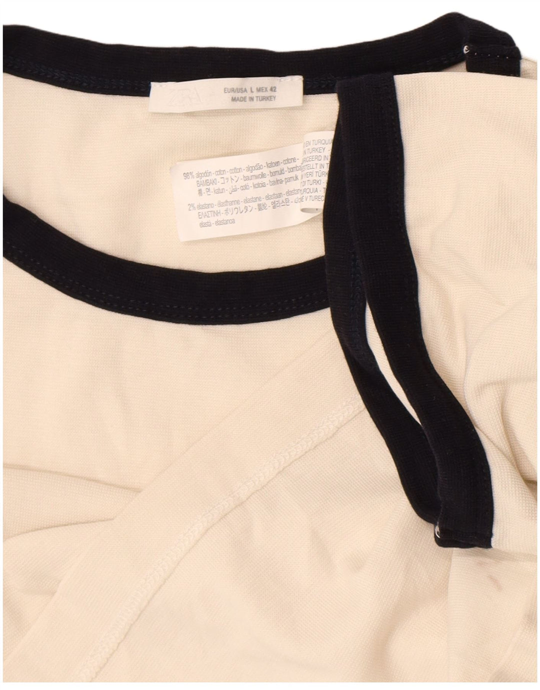 Camiseta masculina Zara Top grande de algodão branco