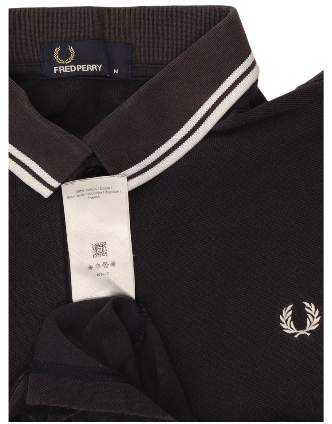 Camisa polo masculina Fred Perry médio algodão azul marinho