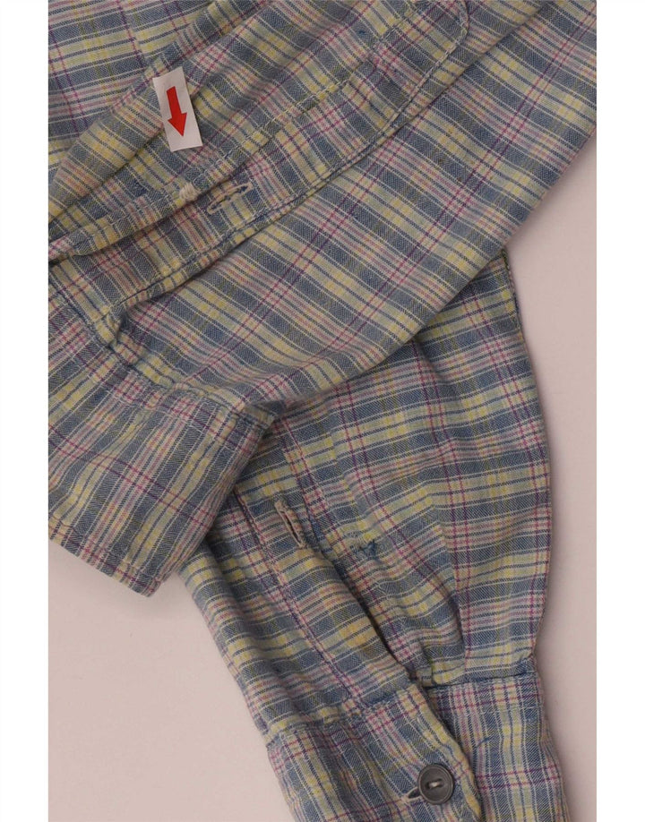 Camisa masculina Levi's de algodão xadrez azul médio