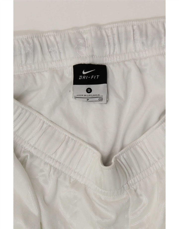 Shorts esportivos masculinos Nike Dri Fit pequenos poliéster listrado branco