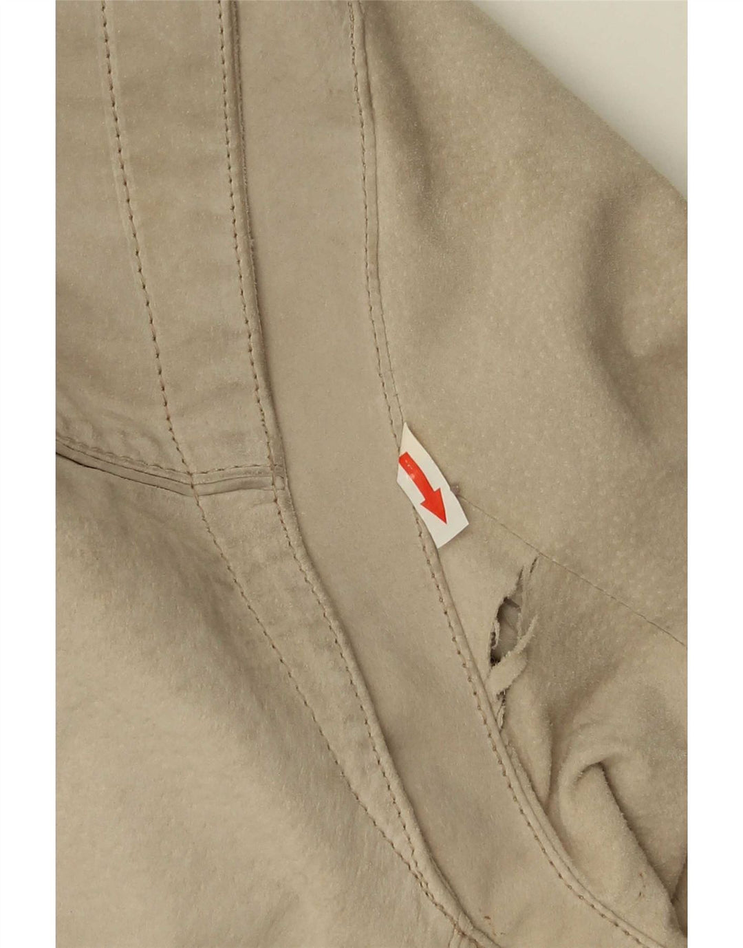 Jaqueta bomber masculina Heine em camurça Reino Unido 44 2XL couro bege