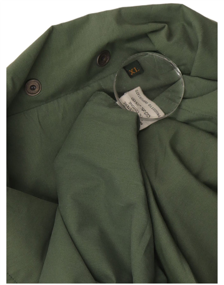 Jaqueta utilitária masculina vintage UK 42 XL poliéster verde