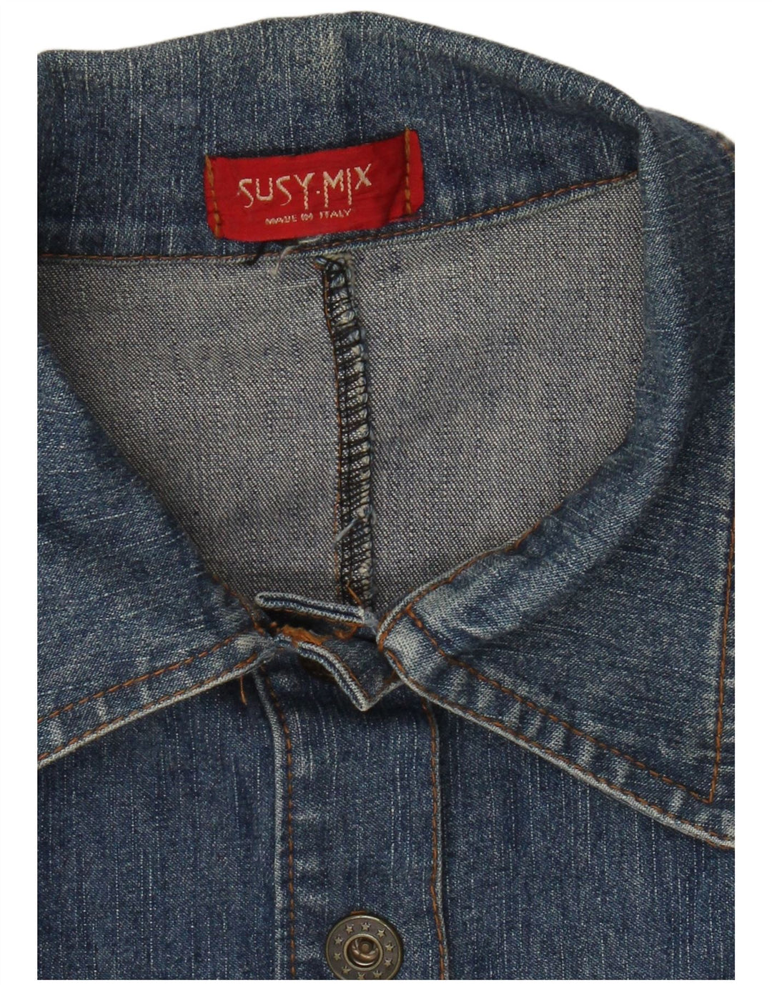 Susy Mix Casaco jeans feminino Reino Unido 10 pequeno azul