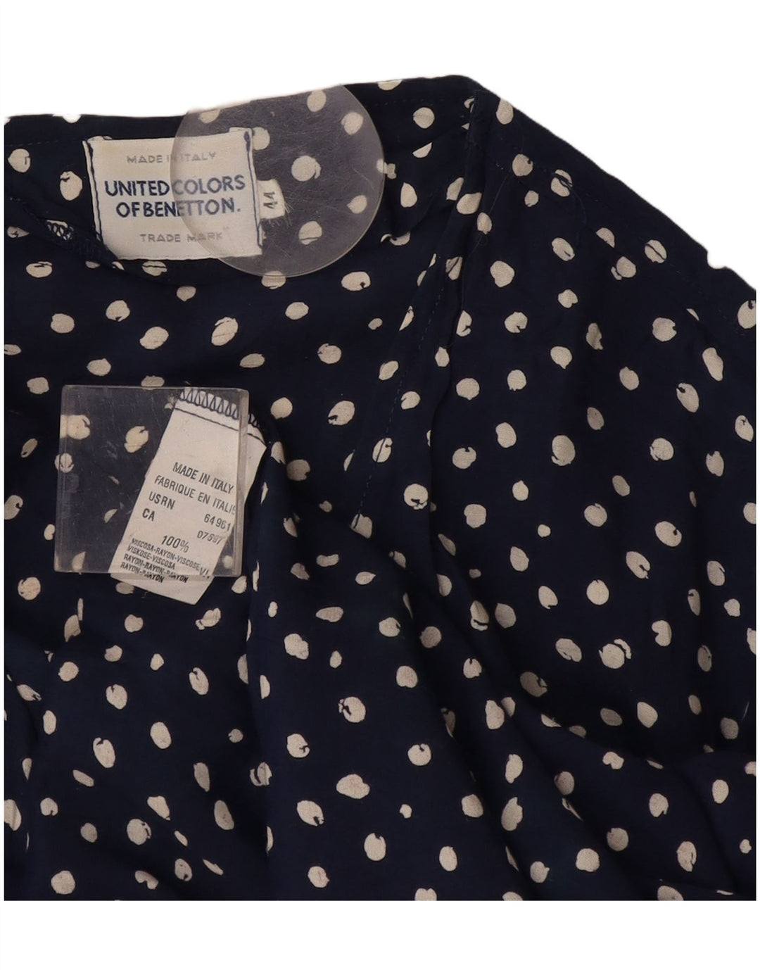Túnica feminina oversized Benetton IT 44 médio azul marinho manchado