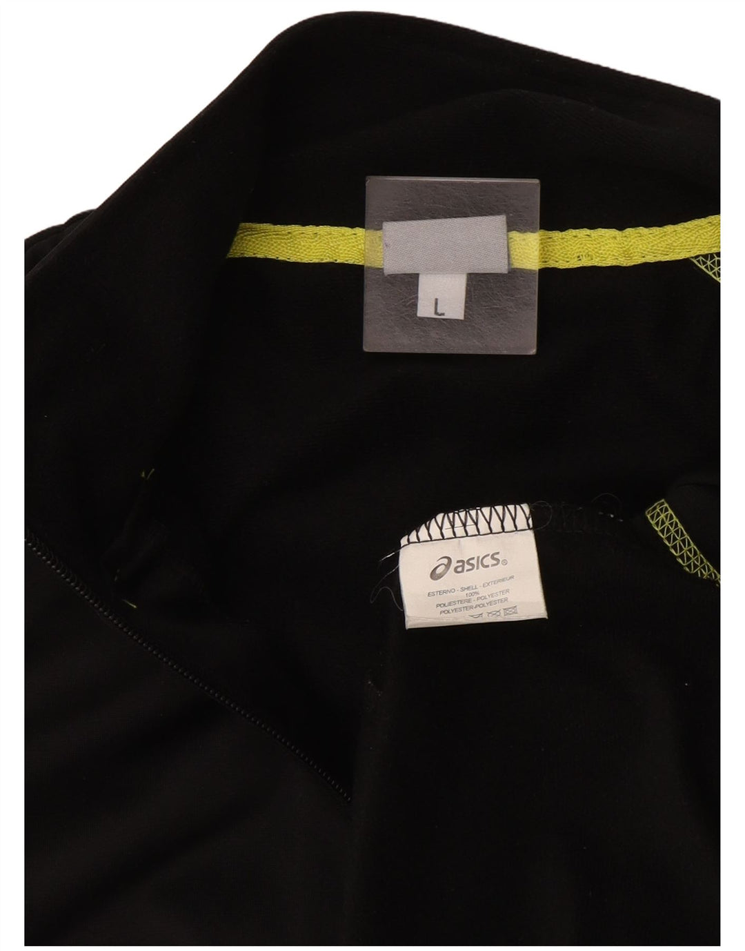 Asics Womens Tracksuit Top Jacket UK 16 Grande Poliéster Preto