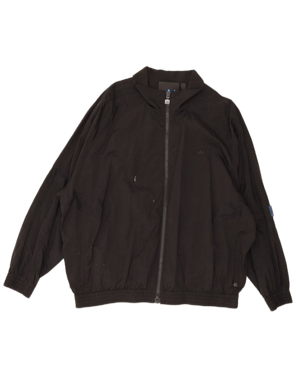 Adidas Mens Loose Fit Bomber Jacket UK 42 XL Preto Poliamida