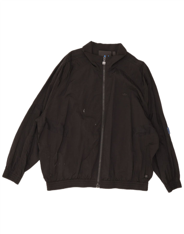 Adidas Mens Loose Fit Bomber Jacket UK 42 XL Preto Poliamida
